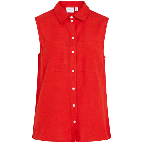 Abbigliamento Donna Camicie Vila VIPRISILLA S/L SHIRT 14076611 Rosso