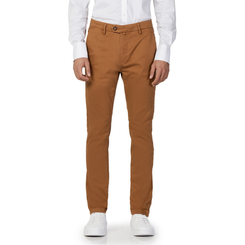 Abbigliamento Uomo Pantaloni Borghese Firenze - Pantalone Elegante Twill - Fit Slim Arancio