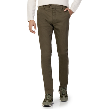 Abbigliamento Uomo Pantaloni Borghese Firenze - Pantalone Elegante Twill - Fit Slim Verde