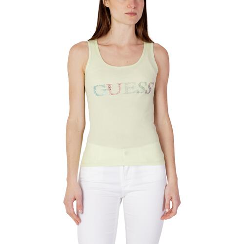 Abbigliamento Donna Top / T-shirt senza maniche Guess COLORFUL LOGO TANK TOP W3GP43K9I51 Verde