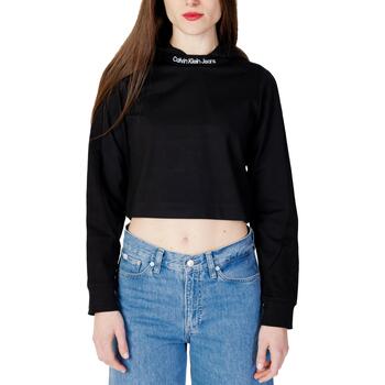 Abbigliamento Donna T-shirts a maniche lunghe Calvin Klein Jeans RIB MIX SLEEVES MILA J20J220787 Nero
