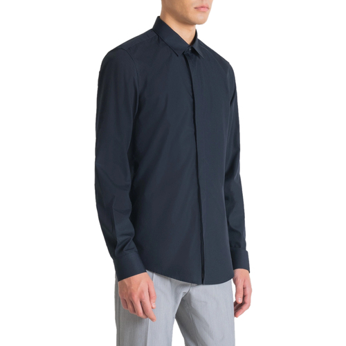 Abbigliamento Uomo Camicie maniche lunghe Antony Morato LONDON SLIM FIT MMSL00691-FA400078 Blu