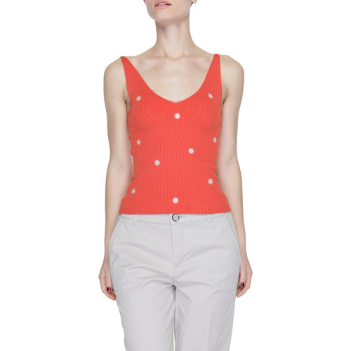 Abbigliamento Donna Top / T-shirt senza maniche Jacqueline De Yong JDYNANNA S/L EMBROIDERY TOP KNT 15257194 Rosso