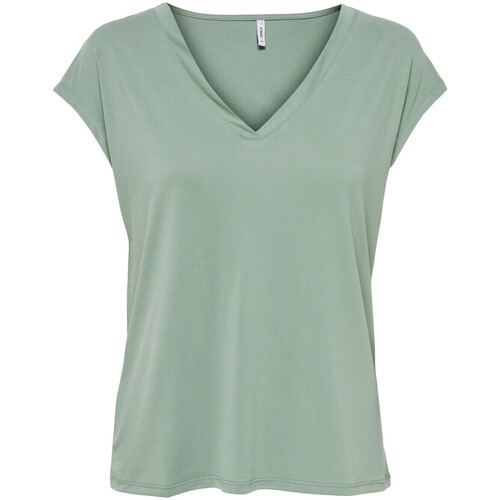 Abbigliamento Donna T-shirt maniche corte Only ONLFREE S/S MODAL V-NECK TOP JRS NOOS - 15287041 Verde