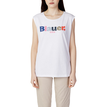 Abbigliamento Donna T-shirt maniche corte Blauer LOGO FRAMMENTATO 23SBLDH03283 Bianco