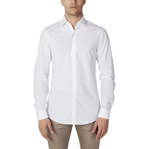 Abbigliamento Uomo Camicie maniche lunghe Calvin Klein Jeans POPLIN STRETCH SLIM SHIRT K10K103025 Bianco