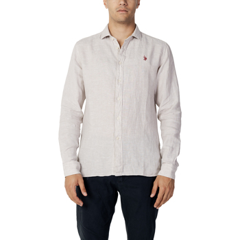 Abbigliamento Uomo Camicie maniche lunghe U.S Polo Assn. TINTA UNITA 50816 66178 Marrone