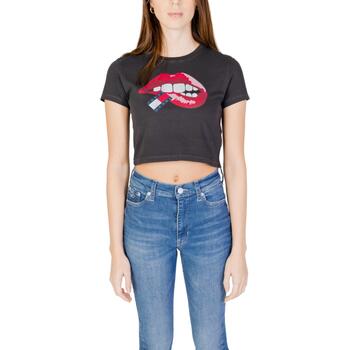 Abbigliamento Donna T-shirt maniche corte Tommy Hilfiger SLIM CRP WASHED DW0DW17373 Nero