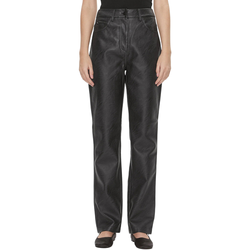 Abbigliamento Donna Pantaloni morbidi / Pantaloni alla zuava Calvin Klein Jeans FAUX LEATHER HIGH J20J222552 Nero