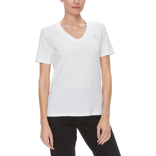 Abbigliamento Donna T-shirt maniche corte Calvin Klein Jeans EMBRO BADGE V-NEC J20J222560 Bianco