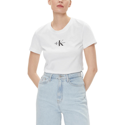 Abbigliamento Donna T-shirt maniche corte Calvin Klein Jeans MONOLOGO J20J222564 Bianco