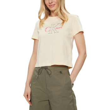 Abbigliamento Donna T-shirt maniche corte Calvin Klein Jeans BOLD MONOLOGO BABY J20J222639 Bianco