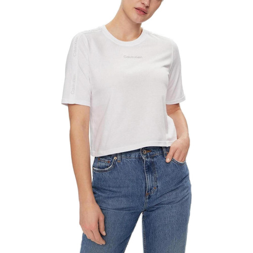 Abbigliamento Donna T-shirt maniche corte Calvin Klein Sport PW - SS Crop 00GWS4K234 Bianco