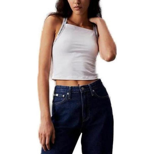 Abbigliamento Donna Top / T-shirt senza maniche Calvin Klein Jeans LOGO ELASTIC STRAPPY J20J223110 Bianco