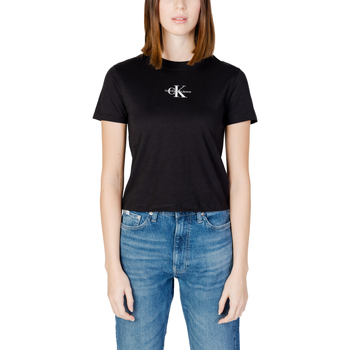Abbigliamento Donna T-shirt maniche corte Calvin Klein Jeans MONOLOGO BABY J20J223113 Nero