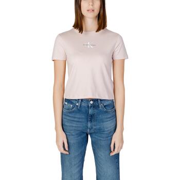 Abbigliamento Donna T-shirt maniche corte Calvin Klein Jeans MONOLOGO BABY J20J223113 Rosa