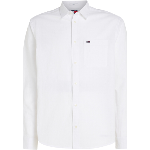 Abbigliamento Uomo Camicie maniche lunghe Tommy Hilfiger REG LINEN BLEND DM0DM18962 Bianco