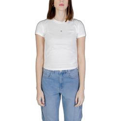 Abbigliamento Donna T-shirt maniche corte Tommy Hilfiger SLIM TONAL LINEA DW0DW17827 Bianco