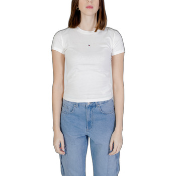 Abbigliamento Donna T-shirt maniche corte Tommy Hilfiger SLIM TONAL LINEA DW0DW17827 Bianco