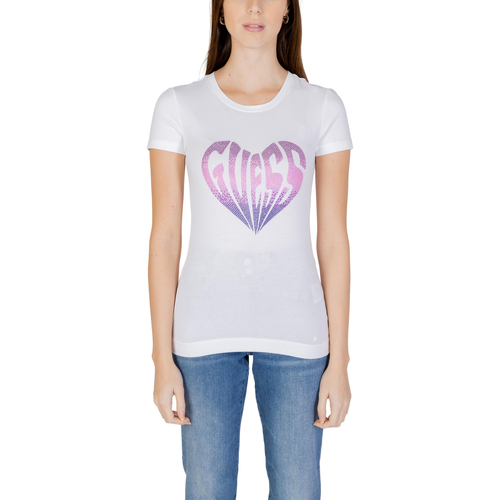 Abbigliamento Donna T-shirt maniche corte Guess SS CN HEART W4RI53 J1314 Bianco