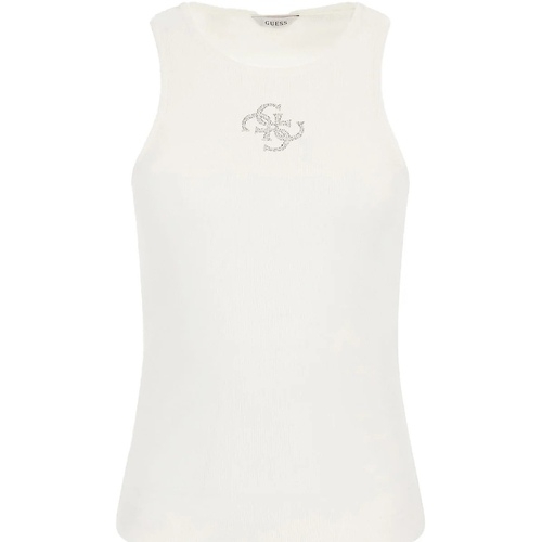 Abbigliamento Donna Top / T-shirt senza maniche Guess SL ROUND NK GUENDALINA W4RP43 KAZH2 Bianco