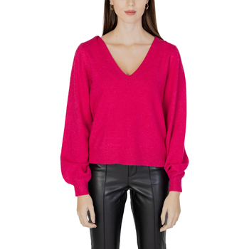 Abbigliamento Donna Maglioni Vila VIRIL REV V-NECK L/S KNIT TOP - NOOS 14084174 Rosso
