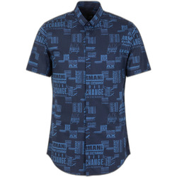 Abbigliamento Uomo Camicie maniche corte EAX 3DZC04 ZNEAZ Blu