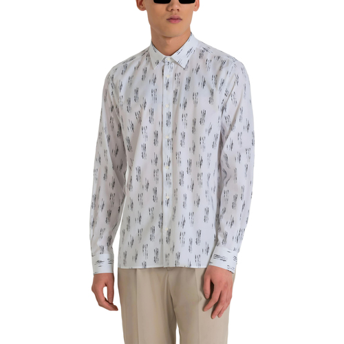 Abbigliamento Uomo Camicie maniche lunghe Antony Morato BARCELONA MMSL00614-FA430593 Bianco
