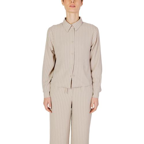 Abbigliamento Donna Camicie Only Onlmette Ls Striped Wvn 15314929 Beige