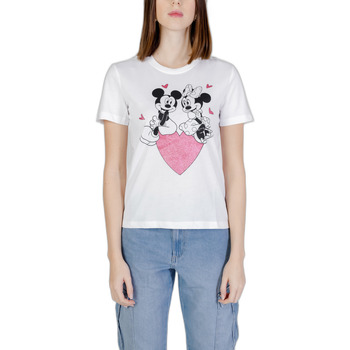 Abbigliamento Donna T-shirt maniche corte Only Onlmickey Life Reg S/S Valentine Jrs 15317991 Bianco