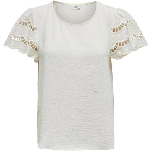Abbigliamento Donna T-shirt maniche corte Jacqueline De Yong Jdyhannah S/S Lace Wvn 15312609 Bianco