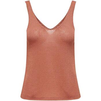 Abbigliamento Donna Top / T-shirt senza maniche Jacqueline De Yong Jdyshine Life S/L Knt 15315036 Marrone