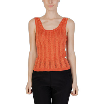 Abbigliamento Donna Top / T-shirt senza maniche Jacqueline De Yong Jdybeauty S/L Glitter Struc Knt 15317345 Arancio