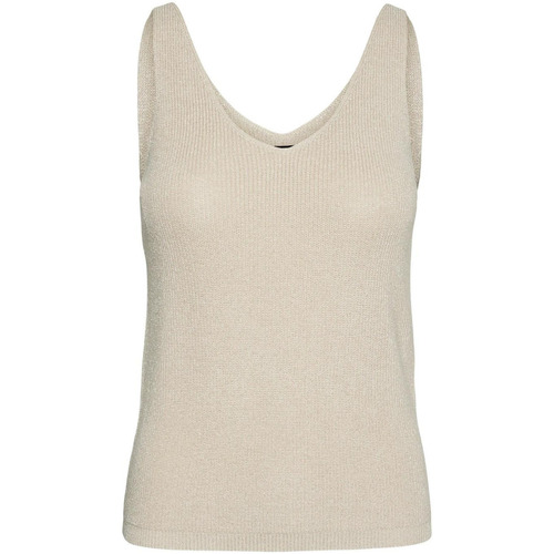 Abbigliamento Donna Top / T-shirt senza maniche Vero Moda Vmnewlexsun Shine Sl Rep 10302753 Beige