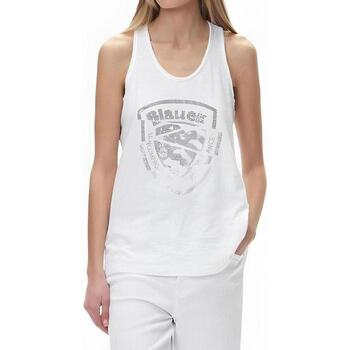 Abbigliamento Donna Top / T-shirt senza maniche Blauer 24SBLDH03337 Bianco