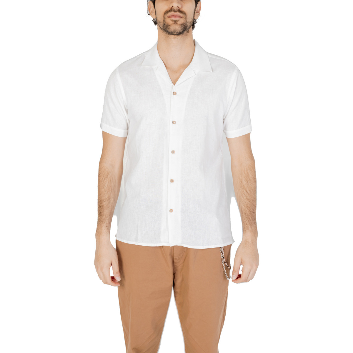 Abbigliamento Uomo Camicie maniche corte Hamaki-ho CE1237H Bianco