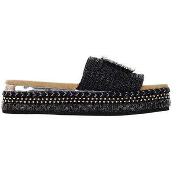 Scarpe Donna Pantofole Exé Shoes Ciabatta con accessorio in strass Nero