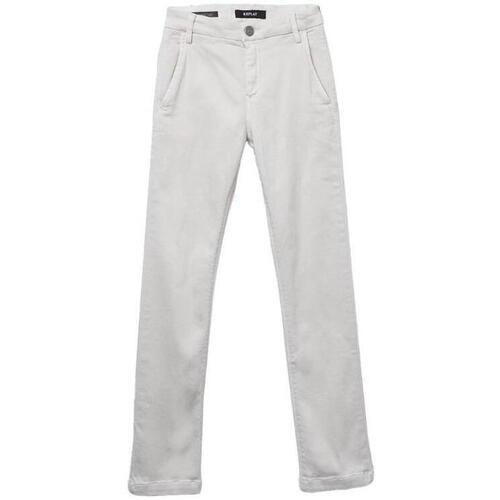 Abbigliamento Bambino Pantaloni Replay Pantalone chino slim fit in cotone stretch SB9384.055 Beige