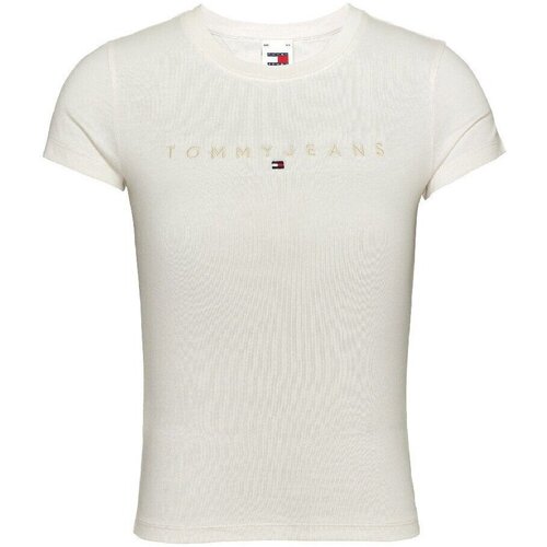 Abbigliamento Donna T-shirt maniche corte Tommy Jeans T-shirt Donna Tonal Linear Bianco