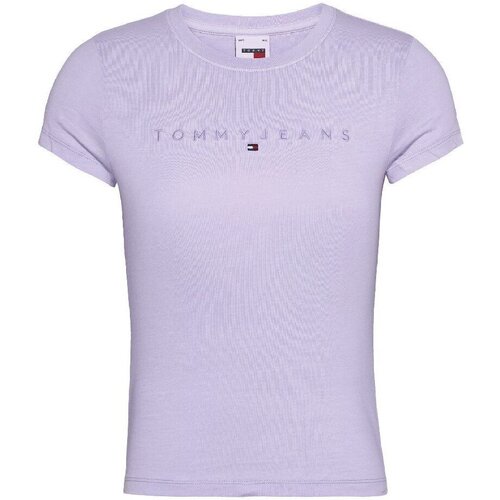 Abbigliamento Donna T-shirt maniche corte Tommy Jeans T-shirt Donna Tonal Linear Viola