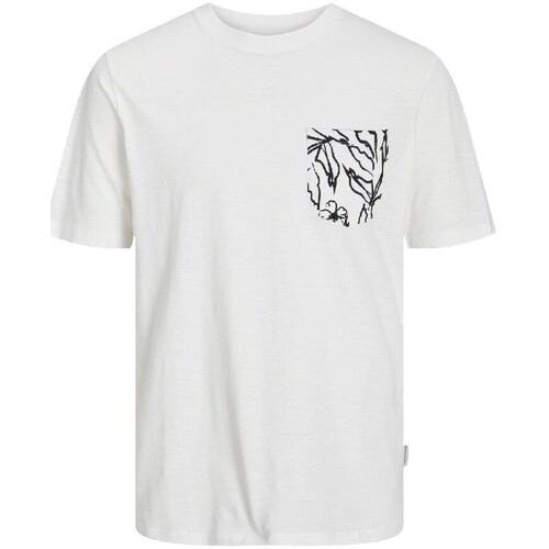 Abbigliamento Uomo T-shirt maniche corte Jack & Jones T-shirt Uomo Fayette Pocket Bianco