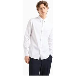 Abbigliamento Uomo Camicie maniche lunghe Armani Exchange Camicia slim fit in satin stretch 8NZCBDZN10Z Bianco