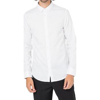 Abbigliamento Uomo Camicie maniche lunghe Armani Exchange Camicia con ricamo 6RZC46ZNIEZ Bianco
