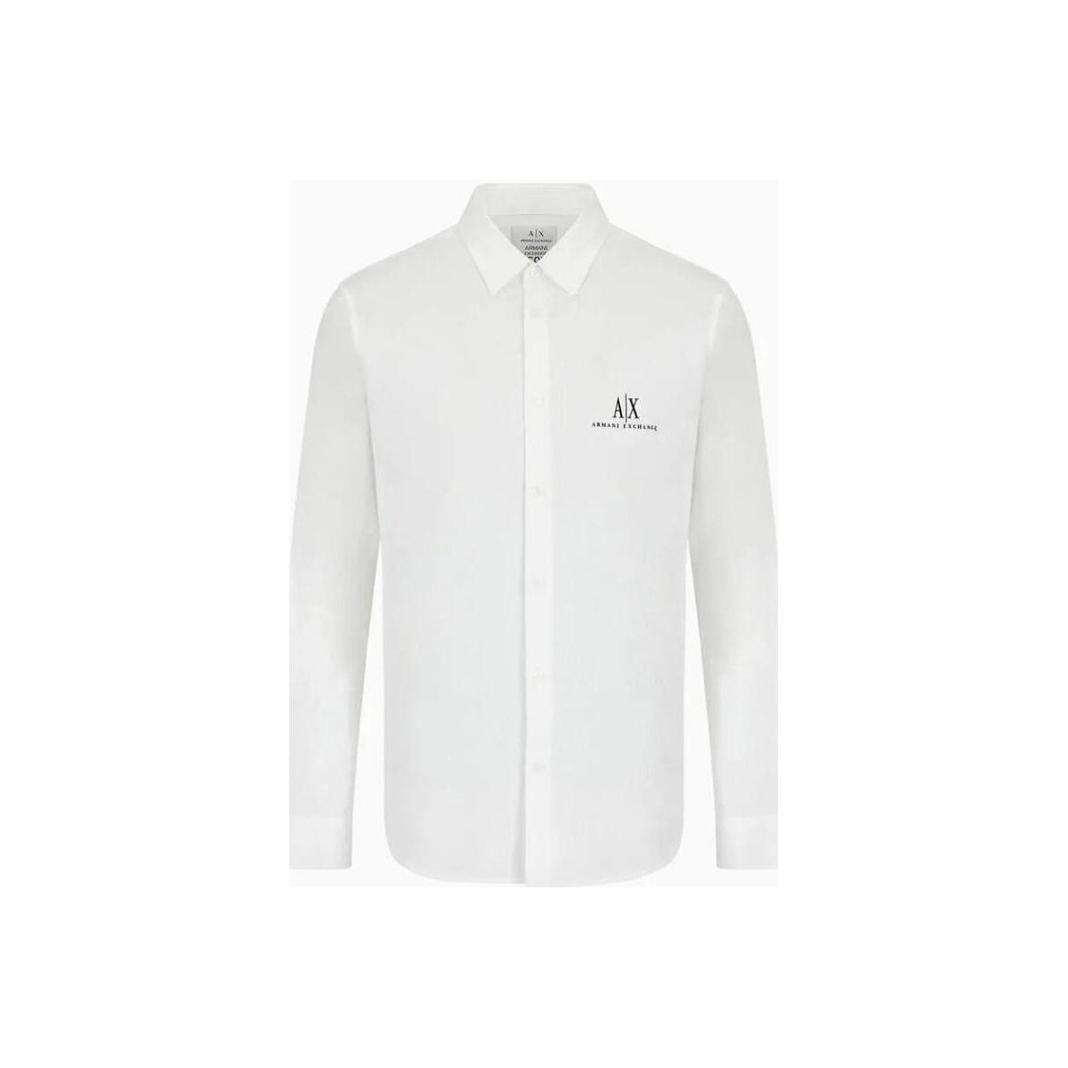 Abbigliamento Uomo Camicie maniche lunghe Armani Exchange Camicia con logo in popeline 8NZCP2ZNBJZ Bianco