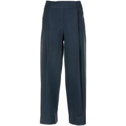 Abbigliamento Donna Pantaloni Via Masini 80 Pantalone in popeline blu navy Blu