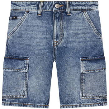 Image of Pantaloni corti Calvin Klein Jeans SKATER MID BLUE DENIM SHORTS