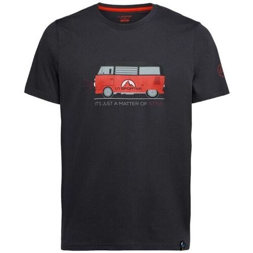 Abbigliamento Uomo T-shirt maniche corte La Sportiva T-shirt Van Uomo Carbon/Cherry Tomato Grigio