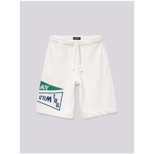 Abbigliamento Bambino Shorts / Bermuda Replay Bermuda oversize con coulisse regolabile SB9526.050 Bianco
