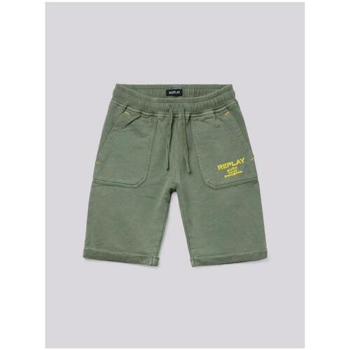 Abbigliamento Bambino Shorts / Bermuda Replay Shorts vestibilità regolare e coulisse SB9534.050 Verde