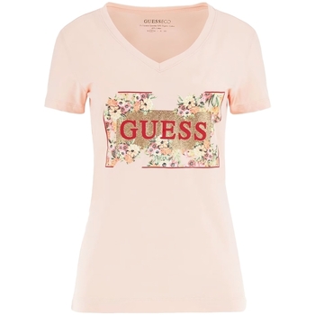 Abbigliamento Donna T-shirt maniche corte Guess Fleurs Rosa